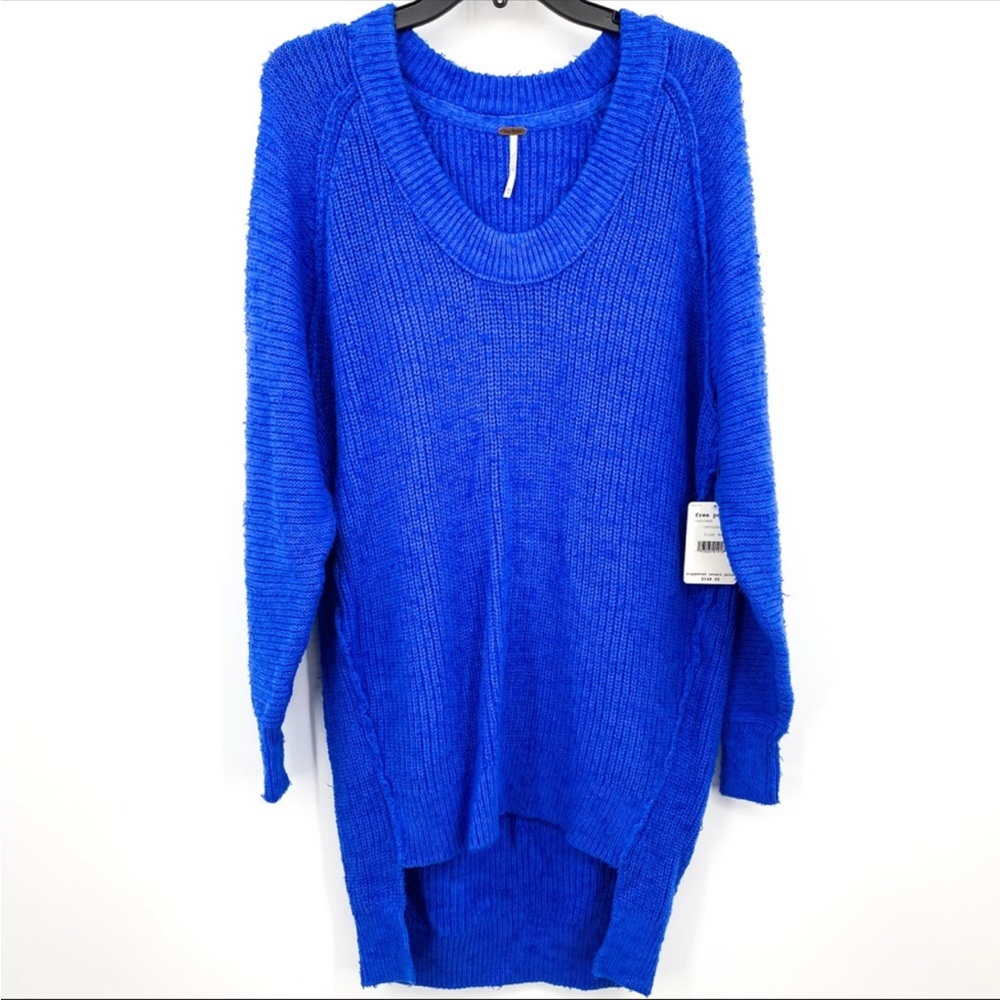 FREE PEOPLE Sunday V Neck Sweater Blue NWT - Picture 6 of 14